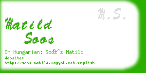 matild soos business card